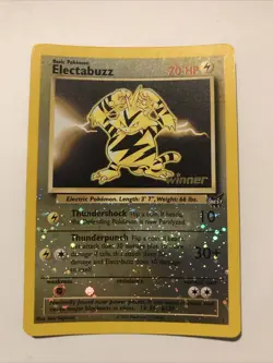 Pokemon TCG Electabuzz 001/009 Best of Promos Reverse Holo 2002 Winner Stamp - Image 1