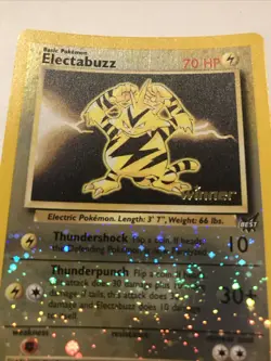 Pokemon TCG Electabuzz 001/009 Best of Promos Reverse Holo 2002 Winner Stamp - Image 3