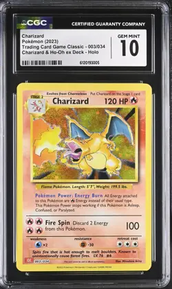 Charizard 003/034 CGC Gem Mint 10 Pokemon TCG Classic Holo - Image 1