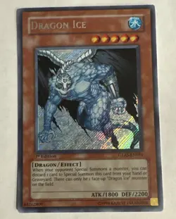 Yugioh Dragon Ice GLAS-EN084 1st Secret Rare Holo Bleed VLP - Image 1