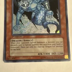 Yugioh Dragon Ice GLAS-EN084 1st Secret Rare Holo Bleed VLP - Image 4
