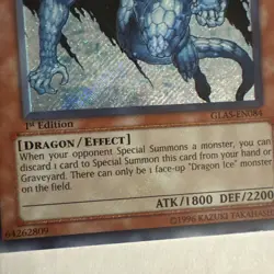 Yugioh Dragon Ice GLAS-EN084 1st Secret Rare Holo Bleed VLP - Image 5