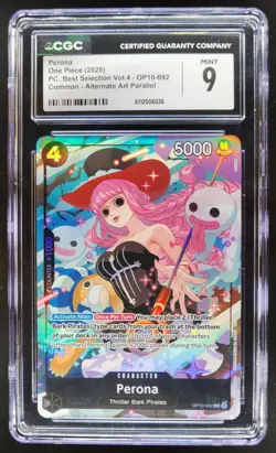 2025 ONE PIECE CCG PERONA ALTERNATE ART OP10-092 CGC 9 A PT - Image 1
