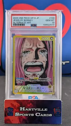 2025 ONE PIECE JPN OP13-CARRYING ON HIS WILL ALTERNATE ART JEWELRY BONNEY PSA 10 - Image 1
