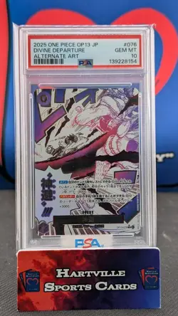 2025 ONE PIECE JPN OP13-CARRYING ON HIS WILL #076 DIVINE DEPARTURE PSA 10 - Image 1