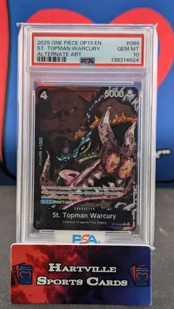 2025 ONE PIECE OP13-CARRYING ON HIS WILL ALT ART ST. TOPMAN WARCURY PSA 10 - Image 1