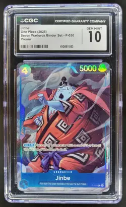2025 ONE PIECE CCG JINBE SEVEN WARLORDS PROMO P-030 CGC 10 A PT - Image 1