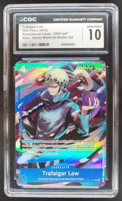 2025 ONE PIECE CCG TRAFALGAR LAW RARE OP07-047 CGC 10 A PT - Image 1
