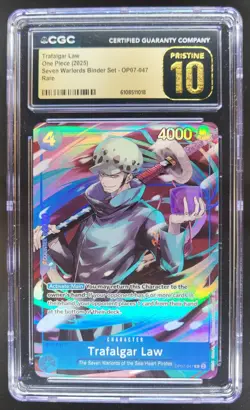 2025 ONE PIECE CCG TRAFALGAR LAW RARE OP07-047 CGC 10 PRISTINE A PT - Image 1