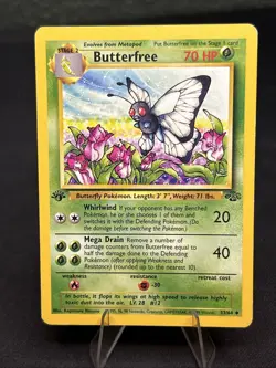 1999 Pokemon, Jungle, #33/64 Butterfree, 1st Edition "d Edition" Error Card. - Image 1
