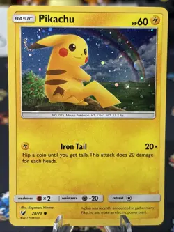 Pikachu 28/73 Pokemon TCG Card Common - Cosmos Holo Promo W/ Galaxy Swirl Wow!! - Image 2