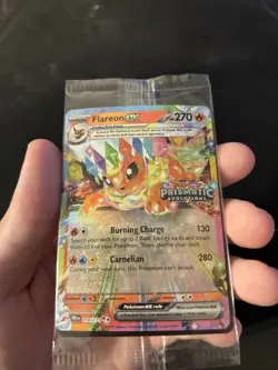 Pokemon TCG Flareon EX Prismatic Evolutions Stamped Card 014/131 Rare - Image 1