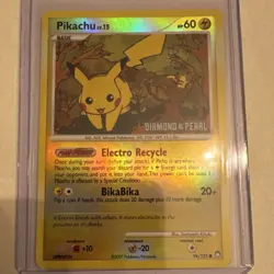 Pokemon TCG Pikachu Diamond & Pearl 94/123 Reverse Holo Promo 60HP Card Stamped - Image 1
