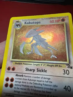 Kabutops 9/62 Holo Rare Fossil Pokemon Card MP - Image 5