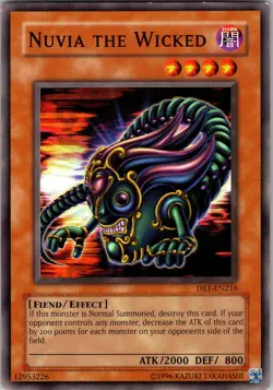 Yu-Gi-Oh TCG Nuvia The Wicked DB1-EN126 Unlimited Regular Common Card Played LP - Image 1