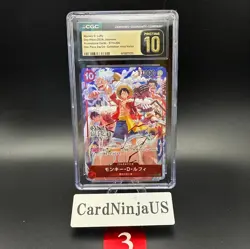 CGC PRISTINE 10 Monkey D Luffy SR ST10-006 ONE PIECE DAY 24 Promo Ex Vol. 3 card - Image 1