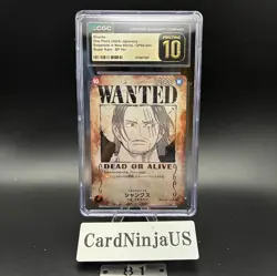 CGC PRISTINE 10 Shanks OP09-004 Wanted Emperors in the New World ONE PIECE Card - Image 1