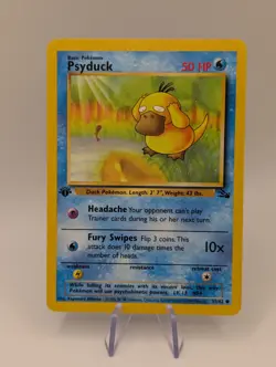Pokemon TCG Psyduck 1999 Fossil Card 53/62 1st Edition Common - Image 1