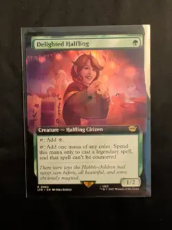 MTG LOTR Delighted Halfling R #0363 Extended Art - Image 3