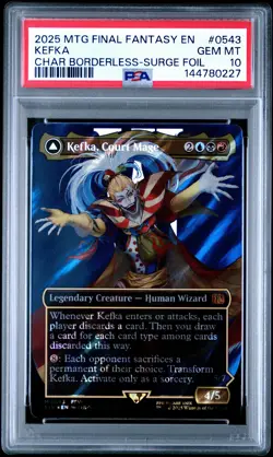 0227 Kefka Court Mage Ruler Ruin 2025 MTG Final Fantasy #0543 Surge Foil PSA 10 - Image 1
