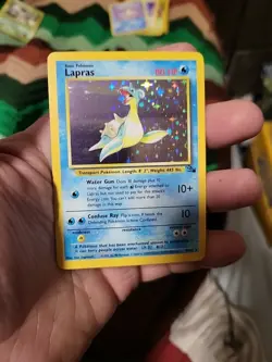 Pokemon TCG Lapras Fossil 10/62 Holo 1999-2000 Wizards Base Set Copyright... - Image 1