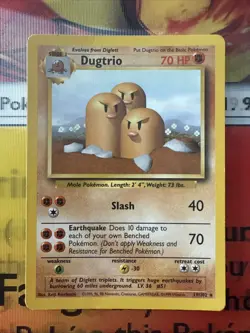 Pokemon TCG Dugtrio Base Set 19/102 Regular 1999-2000 Wizards Base Set Copyright - Image 1