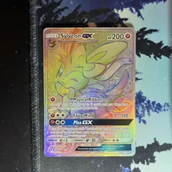 2017 Pokemon SM Guardians Rising #158/145 Sylveon GX Secret Rare Full Art Mint - Image 2