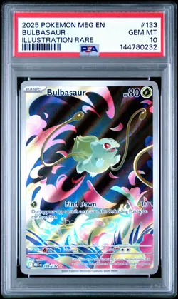 0232 Bulbasaur 2025 Pokemon Mega Evolution #133 Illustration Rare PSA 10 - Image 1
