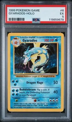 1999 Pokemon Game Gyarados #6 Holo PSA 5 - Image 1