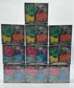 Lot of (10) Pokemon TCG Evolving Skies Elite Trainer Box Sealed - Image 1
