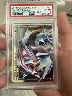 2010 POKEMON HEARTGOLD & SOULSILVER TRIUMPHANT PALKIA & DIALGA LEGEND-HOLO PSA 6 - Image 1