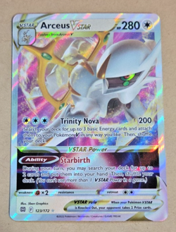 2022 Pokemon Brilliant Stars #123 Arceus Vstar Full Art NM to Mint Condition - Image 1