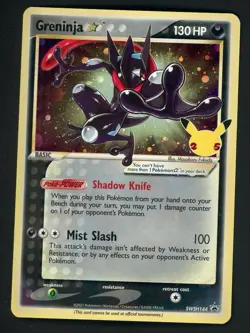 Pokemon TCG Greninja Gold Star SWSH144 Celebrations Black Star Promo - Image 1