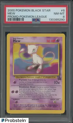 2000 Pokemon Black Star Promo League #8 Mew PSA 8 NM-MT - Image 1