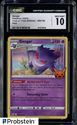 2023 Pokemon Trick or Trade Booster #066 Gengar Holo CGC 10 GEM MINT - Image 1
