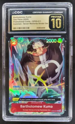 2025 ONE PIECE CCG BARTHOLOMEW KUMA OP05-011 CGC 10 PRISTINE A PT - Image 1