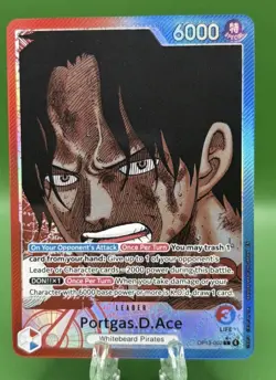 One Piece Carrying on His Will #OP13-002 Portgas.D.Ace Alt Art - Image 1