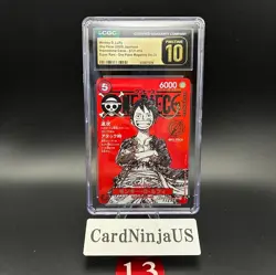 CGC PRISTINE 10 Luffy ST21-014 One Piece Magazine Weekly Shonen Jump Promo TCG - Image 1