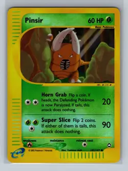 Pokemon Card - Pinsir 101/147 - Aquapolis - Reverse Holo - Image 1