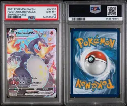 PSA 10 Charizard VMAX Shining Fates Full Art SV107/SV122 Pokemon Card FA 2021 - Image 3