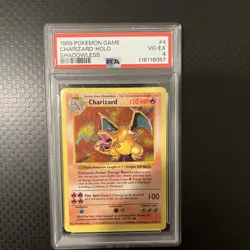 Pokemon TCG Charizard Base Set Holo Shadowless Rare Card 4/102 PSA 4 - Image 1
