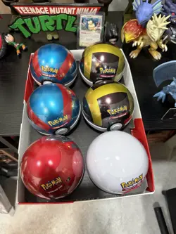 Lot Of 6 Pokemon TCG Pokeball Tins All Sealed Mixed Lot - Image 2