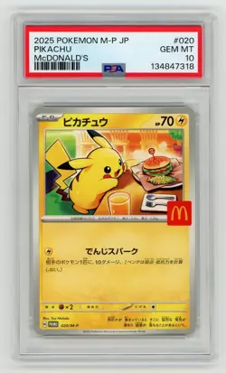 Pikachu McDonald's Promo PSA 10 GEM MT 2025 Pokemon M-P #020 Japanese - Image 1