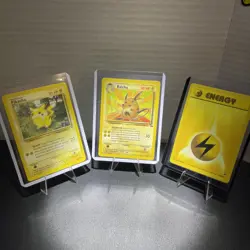 Pokemon TCG Lightning Energy Vintage Pikachu lege Set And Fossil Raichu Non Holo - Image 1
