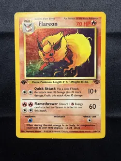 Flareon #3 First Edition English Pokemon Jungle Vintage 1999 Played - Image 1