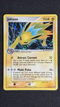 2005 Jolteon 8/115 Holo Rare Unseen Forces Pokemon TCG Near Mint - Image 1