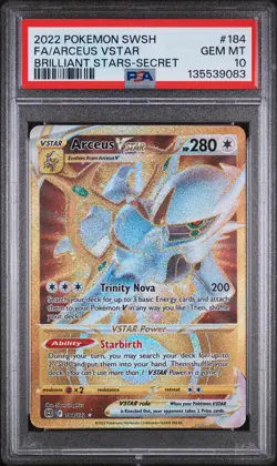 2022 POKEMON SWORD & SHIELD BRILLIANT STARS SECRET FULL ART/ARCEUS VSTAR PSA 10 - Image 1