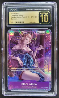 2024 ONE PIECE CCG BLACK MARIA BANDAI GAMES FEST ST04-011 CGC 10 PRISTINE A PT - Image 1
