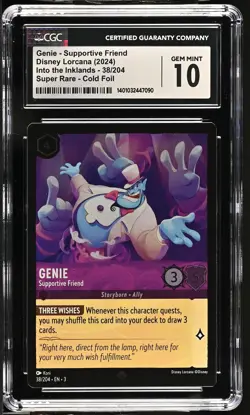 Disney Lorcana GRADED Genie Supportive Friend 38 Into Inklands SR GM 10 ENG - Image 1