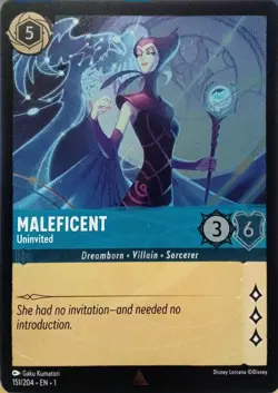 151/204 MALEFICENT UNINVITED THE FIRST CHAPTER FOIL RARE DISNEY LORCANA CARD - Image 1